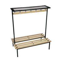 EVOLVE DUO BENCH WITH MESH TOP SHELF 2000 X 800MM 20 HOOKS - 2 UPRIGHTS - BLACK