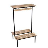 EVOLVE DUO BENCH WITH WOOD TOP SHELF 1000 X 800MM 10 HOOKS - 2 UPRIGHTS