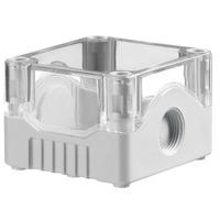 Evatron DE01S-A-TG-0 IP67 ABS Enclosure 2xM20 Grey Base Clear Top ...