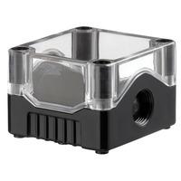 Evatron DE01S-A-TB-0 IP67 ABS Enclosure 2x M20 Black Base Clear To...