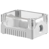 Evatron DE02S-A-TG-0 IP67 ABS Enclosure 2xM20 Grey Base Clear Top ...