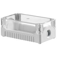 Evatron DE03S-A-TG-0 IP67 ABS Enclosure 2xM20 Grey Base Clear Top ...