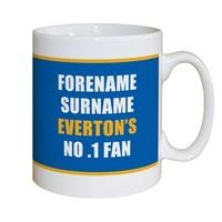 everton personalised no1 fan mug blue