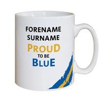 Everton Personalised Proud to be Blue Mug, White