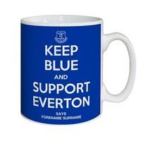 Everton Personalised Keep Blue Mug, Blue