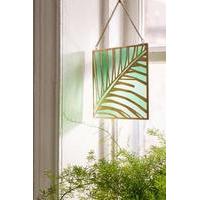 Evony Palm Stained Glass Window Hanging, GREEN