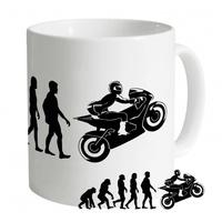 evolution of motorcycling mug