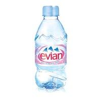 Evian (330ml) Natural Mineral Water Bottle Plastic - 1 x Pack of 24 Water Bottles