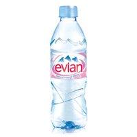 Evian (500ml) Natural Mineral Water Bottle Plastic - 1 x Pack of 24 Water Bottles
