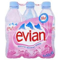 Evian Natural Mineral Water 6 Pack