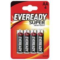 Eveready Super Heavy Duty AA Batteries Pack of 4 R6B4UP