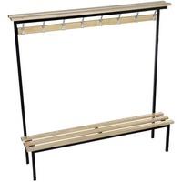 Evolve Solo Square Frame 1.0m wide Single Sided Bench - Wood top shelf