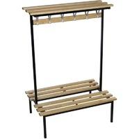 Evolve Duo Square Frame 1.0m wide Double Sided Bench - Wood top shelf