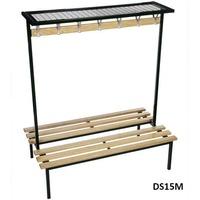 Evolve Duo Square Frame 1.5m wide Double Sided Bench - Mesh top shelf