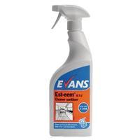 Evans Est-eem Ready-to-Use Unperfumed Cleaner Sanitiser 750ml Pack of