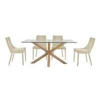 Evoque 160cm Dining Table and 4 Vista Chairs