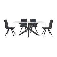 Evoque 160cm Dining Table and 4 Prism Chairs