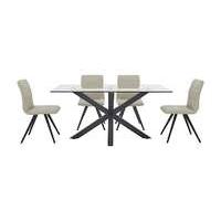 Evoque 200cm Dining Table and 4 Prism Chairs