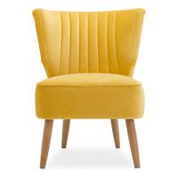 eva velvet wingback cocktail chair yellow