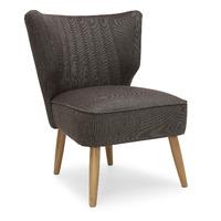 eva fabric wing back cocktail chair brown