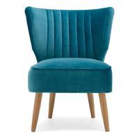 Eva Velvet Wingback Cocktail Chair Teal