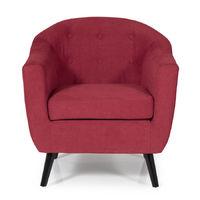 evie fabric armchair red