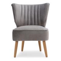 Eva Velvet Wingback Cocktail Chair Grey