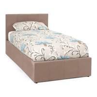 Evelyn Upholstered Ottoman Bed - Small Double - Latte