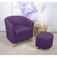 Evelyn Plum Linen Effect Tub Chair Set