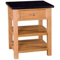 Evelyn Oak Square Granite Island - 1 Drawer with Shelves