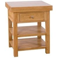 Evelyn Oak Square Island - 1 Drawer with 2 Shelves