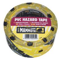 Everbuild 2HAZYW PVC Hazard Tape Black / Yellow 50mm x 33m