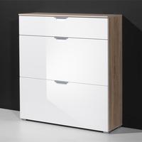 Eva Shoe Cabinet In Gloss White With 3 Drawers