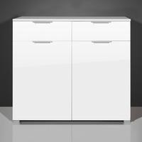 Event High Gloss Sideboard In White With 2 Doors And 2 Drawers