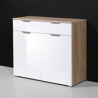 Eva Compact Sideboard In Gloss White And Oak With 2 Doors