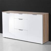 Eva Modern Sideboard In Gloss White And Canadian Oak With 2 Door