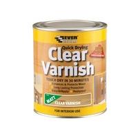 everbuild evbwvarclm2 25 litre quick dry wood varnish matt clear