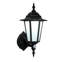 Evesham 7W SMD LED Traditional PIR Lantern Black IP44 500LM - 85339