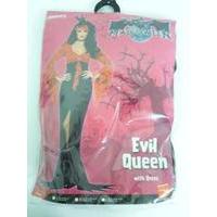 Evil Queen Costume, Red & Black, With Dress With Bat Print Fabric