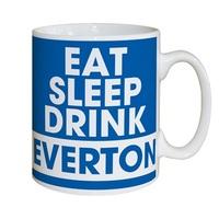 Everton Personalised Eat Sleep Drink Mug, Clear
