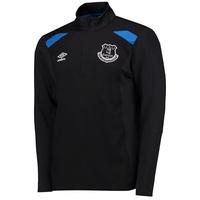 everton training half zip top junior blackelectric blue black