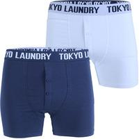 Eversholt (2 Pack) Boxer Shorts Set in White / Midnight Blue  Tokyo Laundry