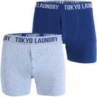 Eversholt (2 Pack) Boxer Shorts Set in Estate Blue / Grey Marl  Tokyo Laundry