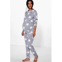 Evie Star Printed Knitted Lounge Set - grey