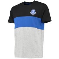 Everton Essentials Block T-Shirt - Grey Marl/Black/Royal, Blue