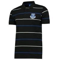 Everton Essentials Stripe Polo Shirt - Black, Black