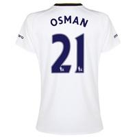 Everton SS 3rd Shirt 2014/15- Womens with Osman 21 printing, White