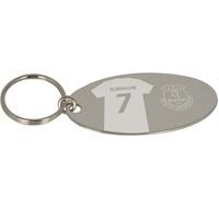 Everton Personalised Oval Keyring, Silver
