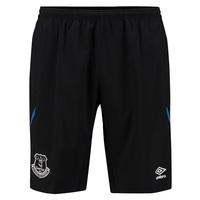 Everton Training Long Woven Short - Junior - Black/Electric Blue, Black