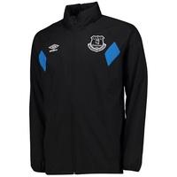 Everton Training Shower Jacket - Black/Electric Blue, Black